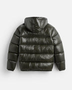 Glossy Hooded Short Puffer Jacket