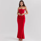 Strapless Ruched Bodycon Maxi Dress