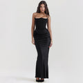 Strapless Ruched Bodycon Maxi Dress