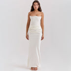 Strapless Ruched Bodycon Maxi Dress