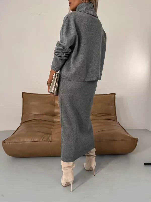 Cozy Turtleneck Long Knit Sweater Dress
