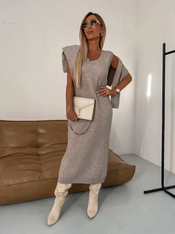 Cozy Turtleneck Long Knit Sweater Dress