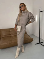 Cozy Turtleneck Long Knit Sweater Dress