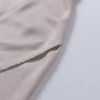 Satin Cowl Neck Spaghetti Strap Maxi Dress with High Slit