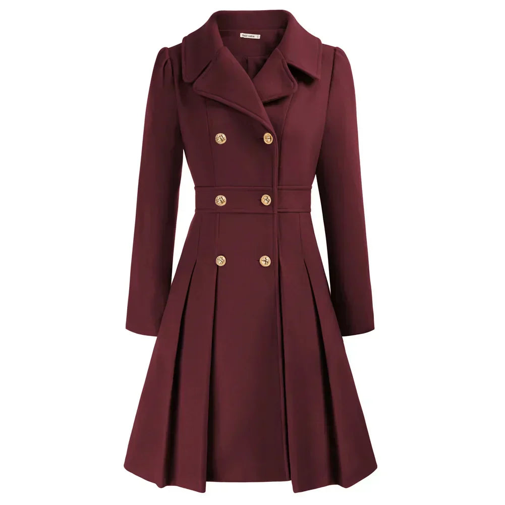 Elegant Double-Breasted Winter Coat for Women