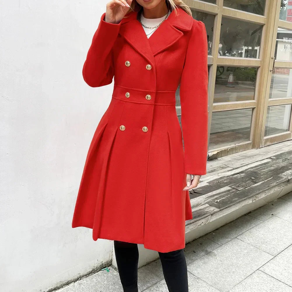 Elegant Double-Breasted Winter Coat for Women