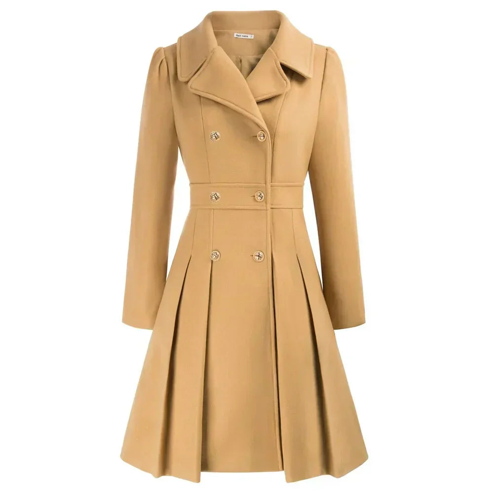 Elegant Double-Breasted Winter Coat for Women