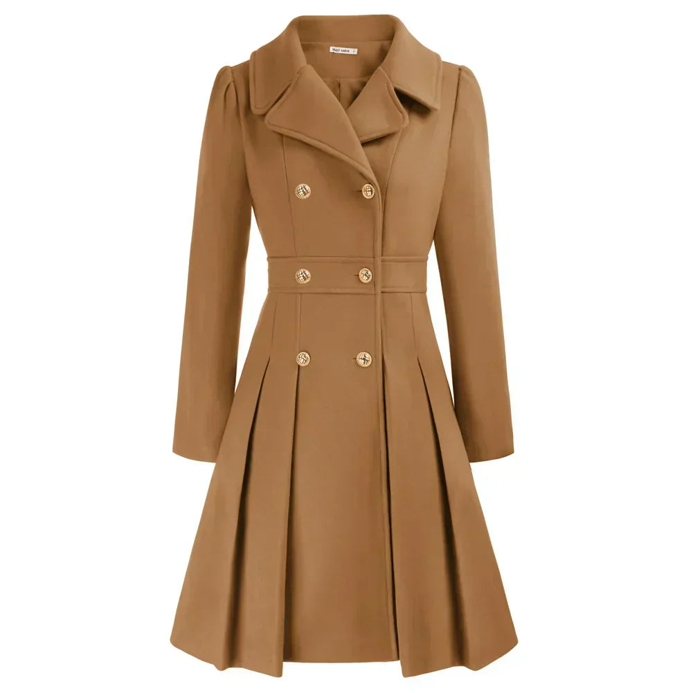 Elegant Double-Breasted Winter Coat for Women