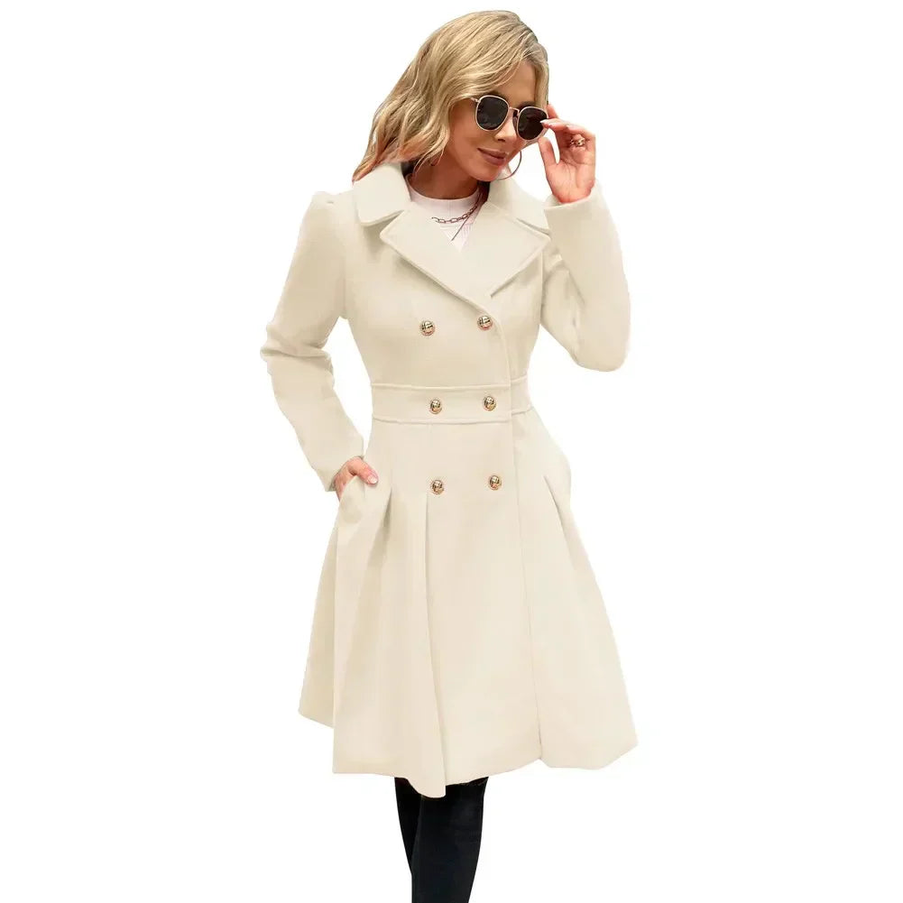 Elegant Double-Breasted Winter Coat for Women