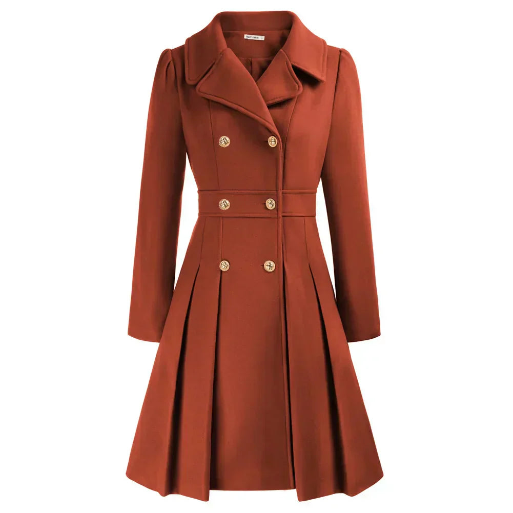 Elegant Double-Breasted Winter Coat for Women