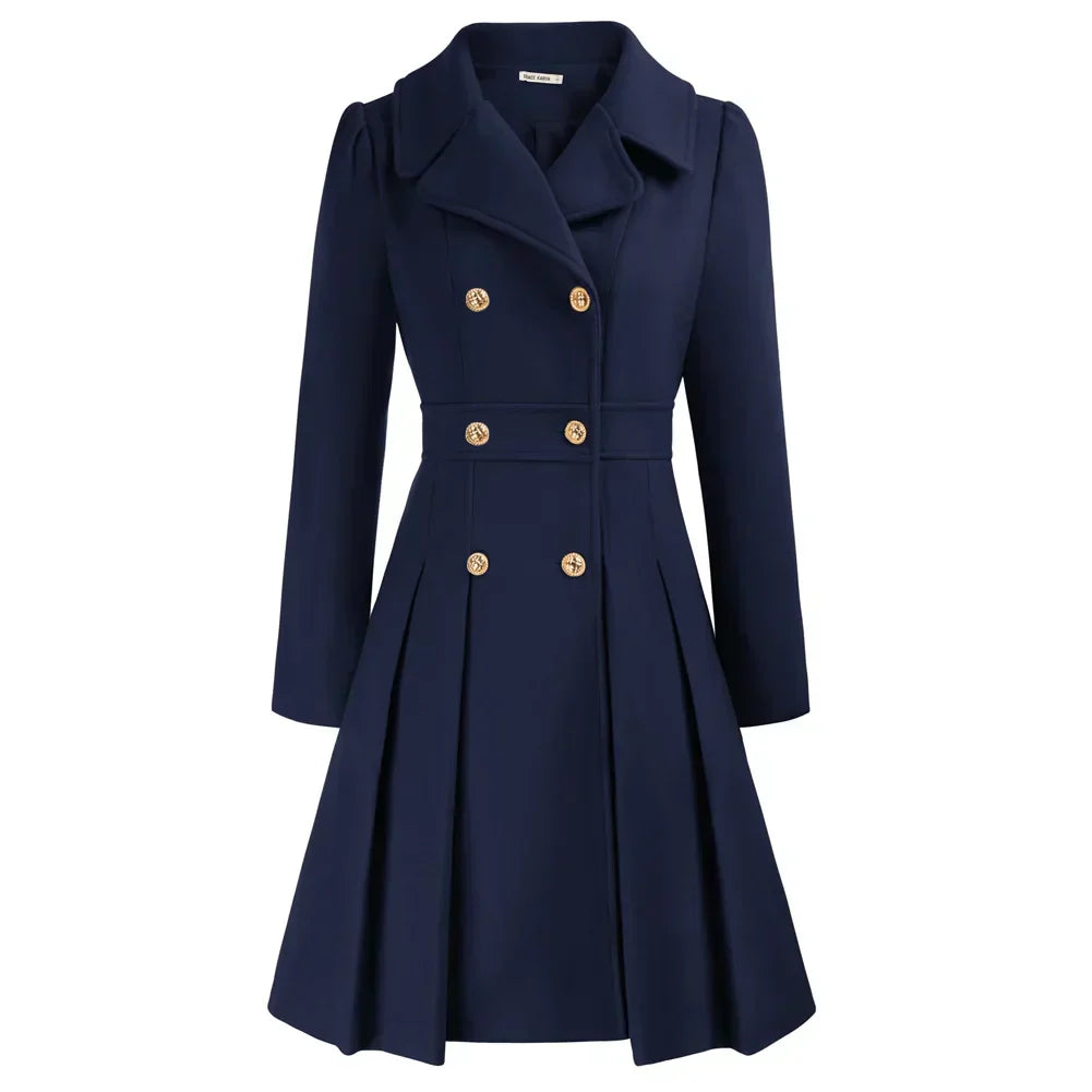 Elegant Double-Breasted Winter Coat for Women