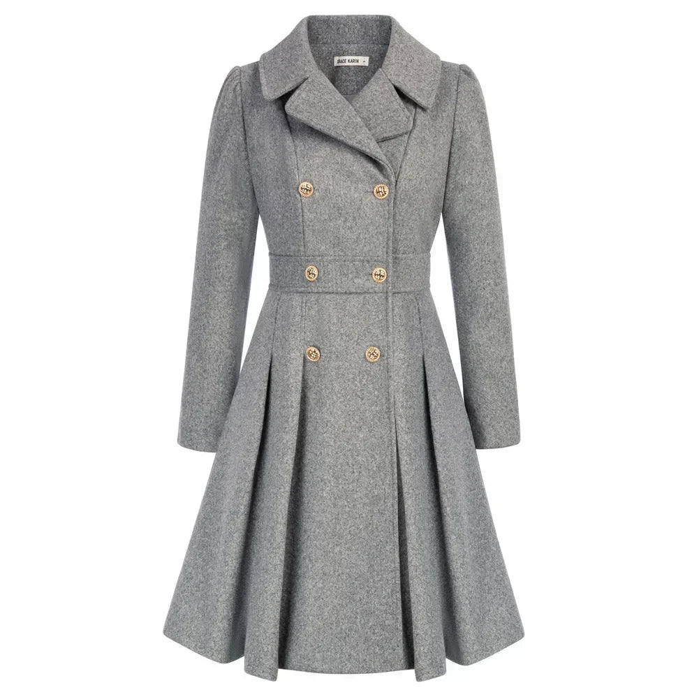 Elegant Double-Breasted Winter Coat for Women