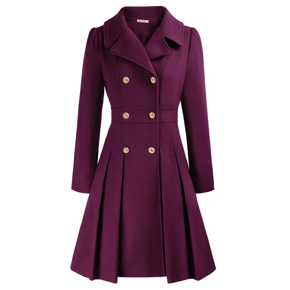 Elegant Double-Breasted Winter Coat for Women