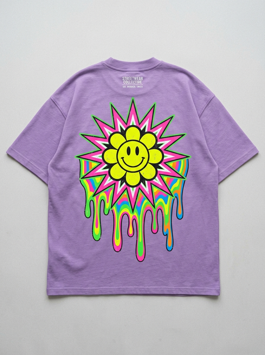 Acid Bloom Oversized T-Shirt - Back view