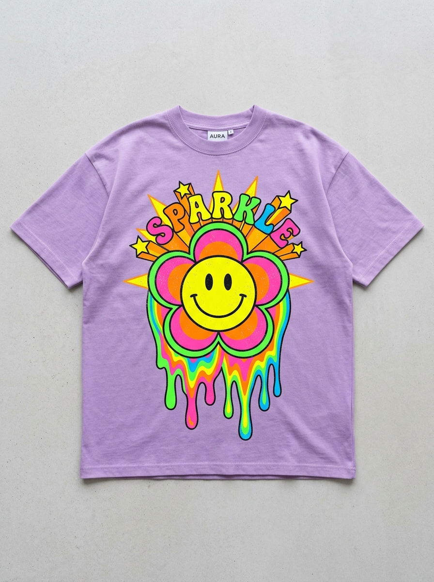 Acid Bloom Oversized T-Shirt - Front view