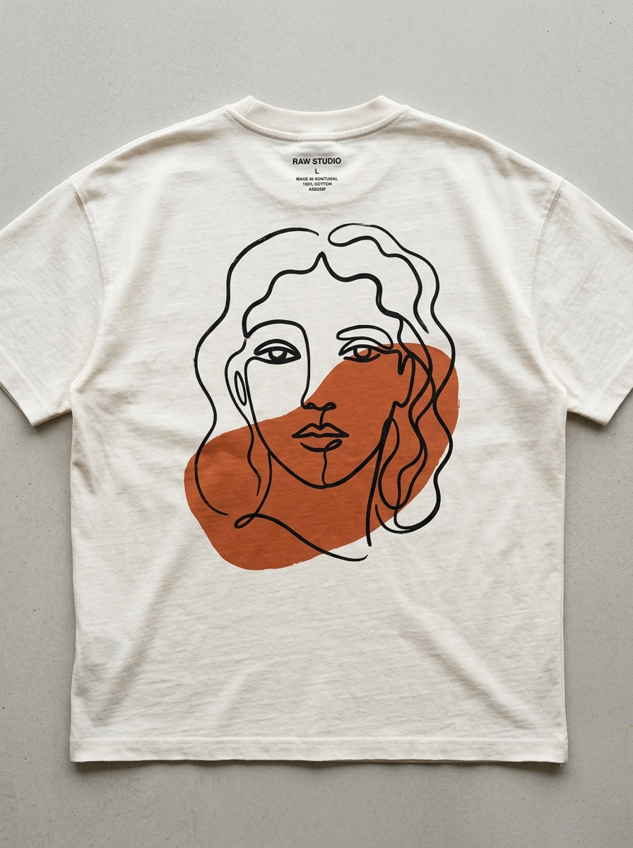 Faces Study Oversized T-Shirt - Back view