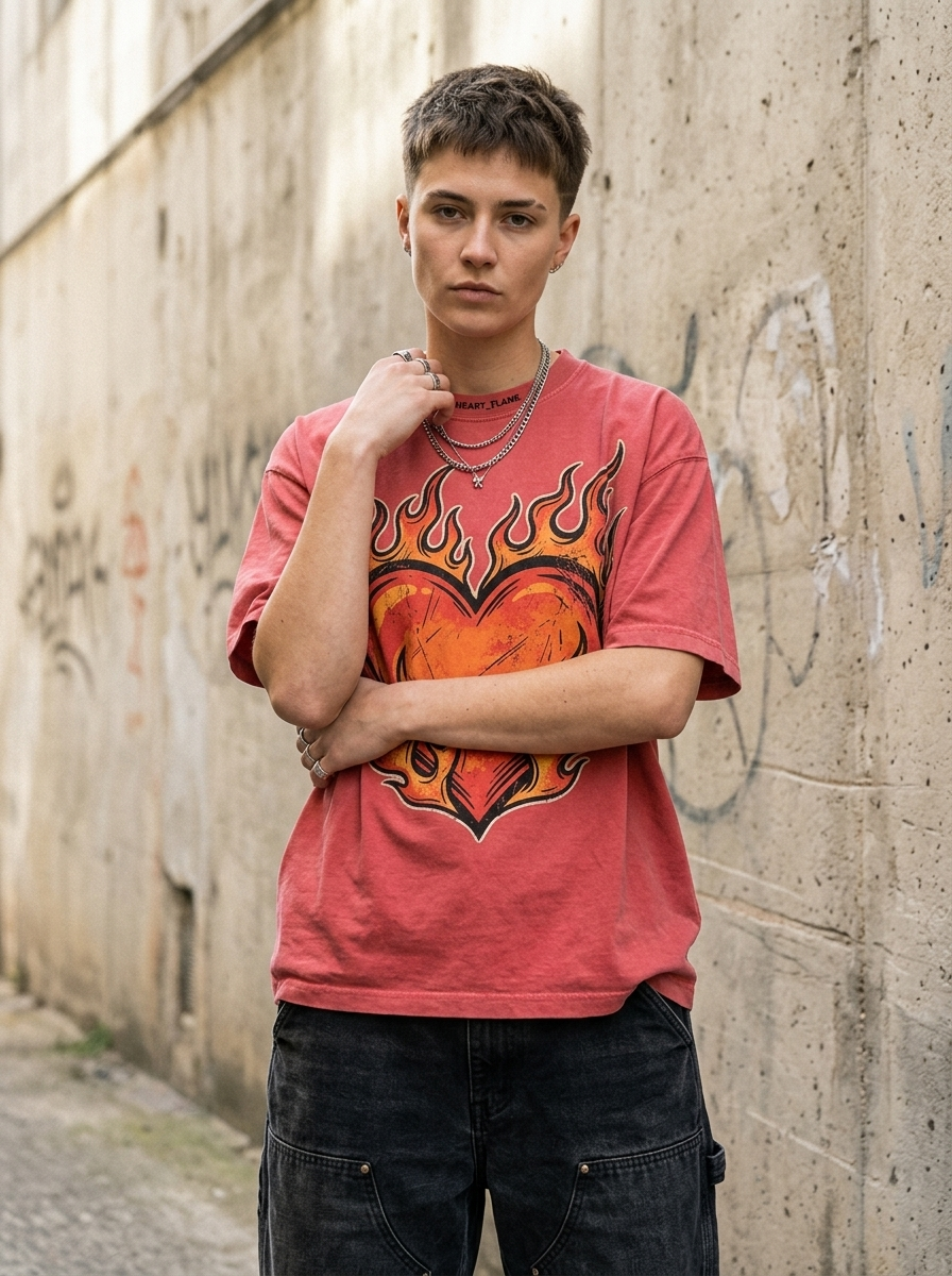 Heartburn Oversized T-Shirt - Worn by model