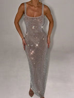 Sparkling Sequin Backless Evening Gown