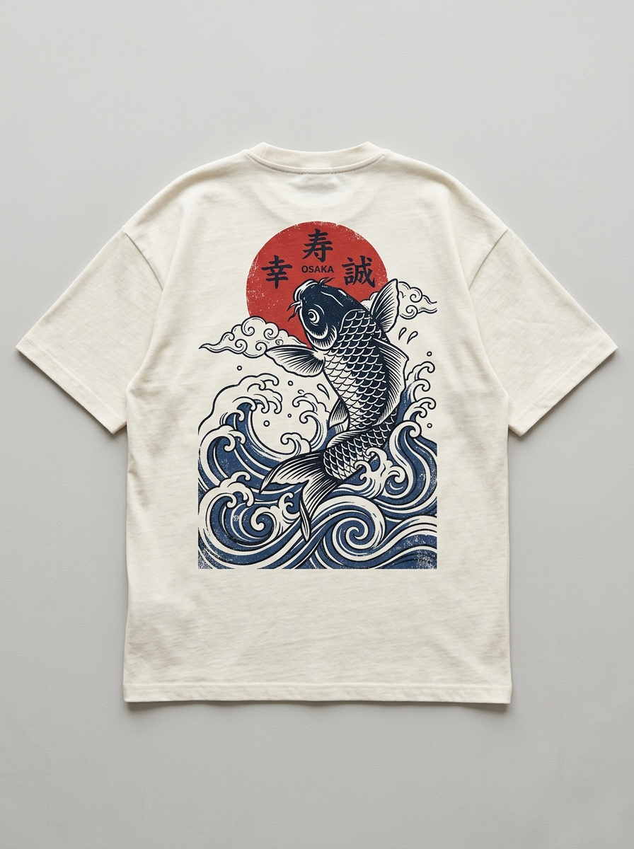 Midnight Koi Oversized T-Shirt - Back view