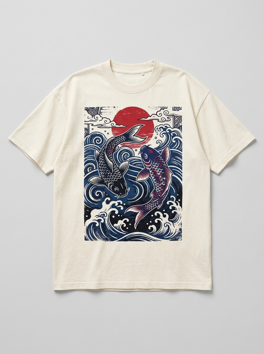 Midnight Koi Oversized T-Shirt - Front view