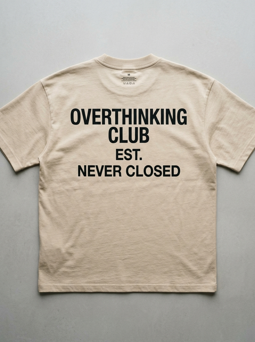 Overthinking Club Oversized T-Shirt - Back view