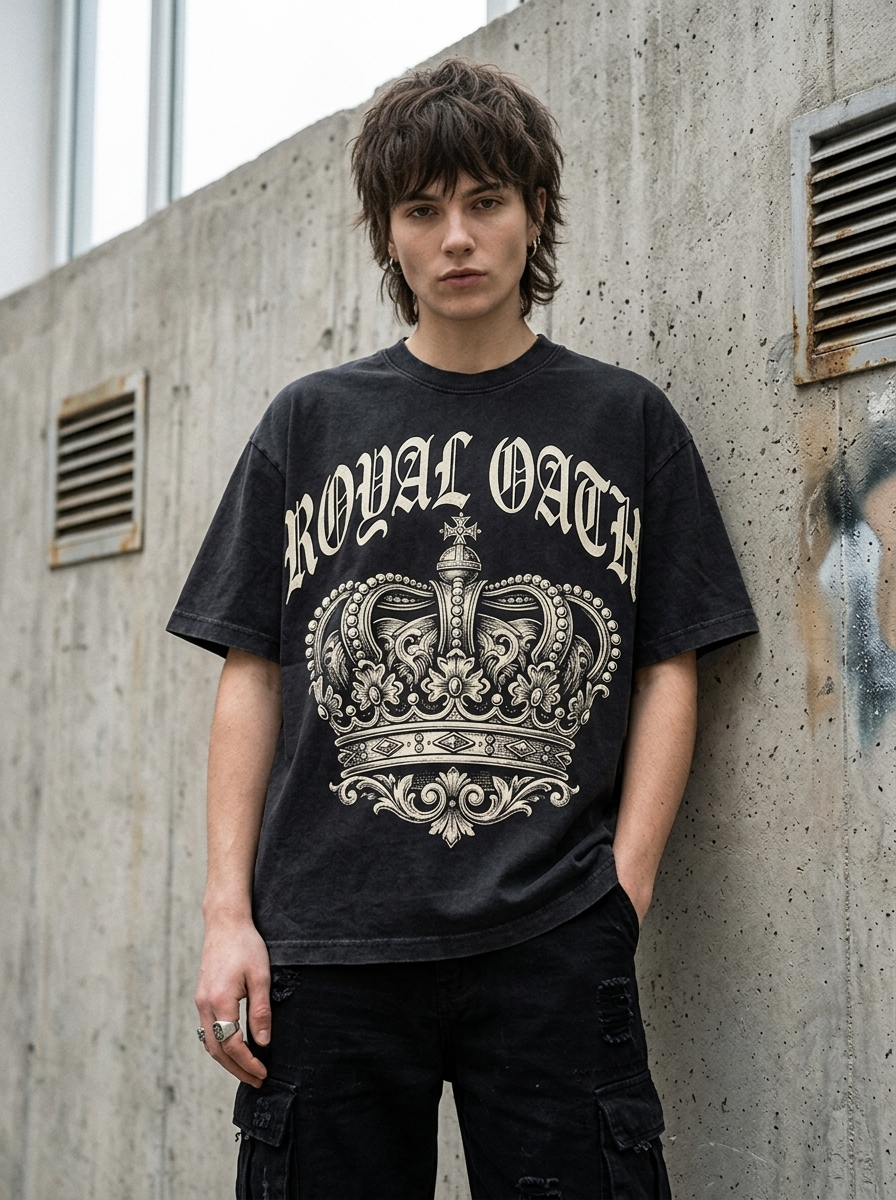 Royal Oath Oversized T-Shirt - Worn by model