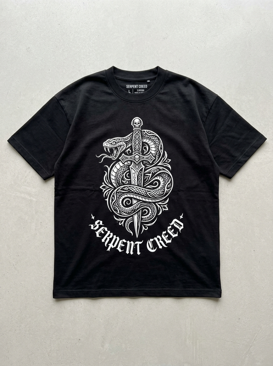 Serpent Creed Oversized T-Shirt - Front view